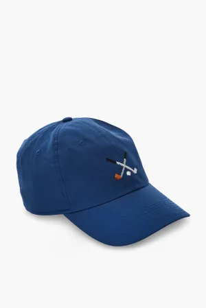 Navy Crossed Clubs Performance Needlepoint Hat