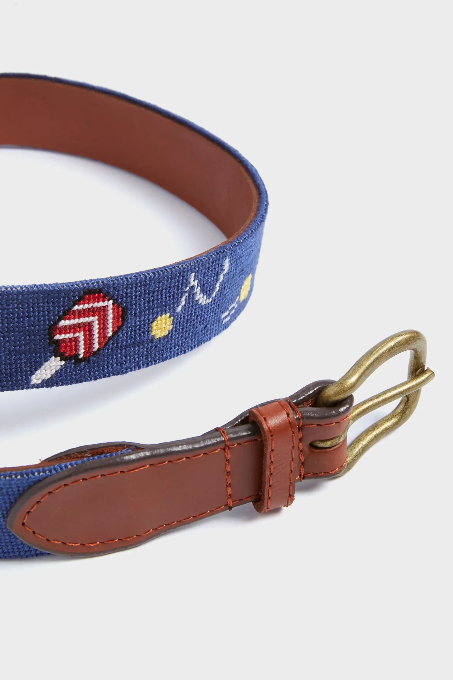Navy Wacky Pickleball Needlepoint Belt