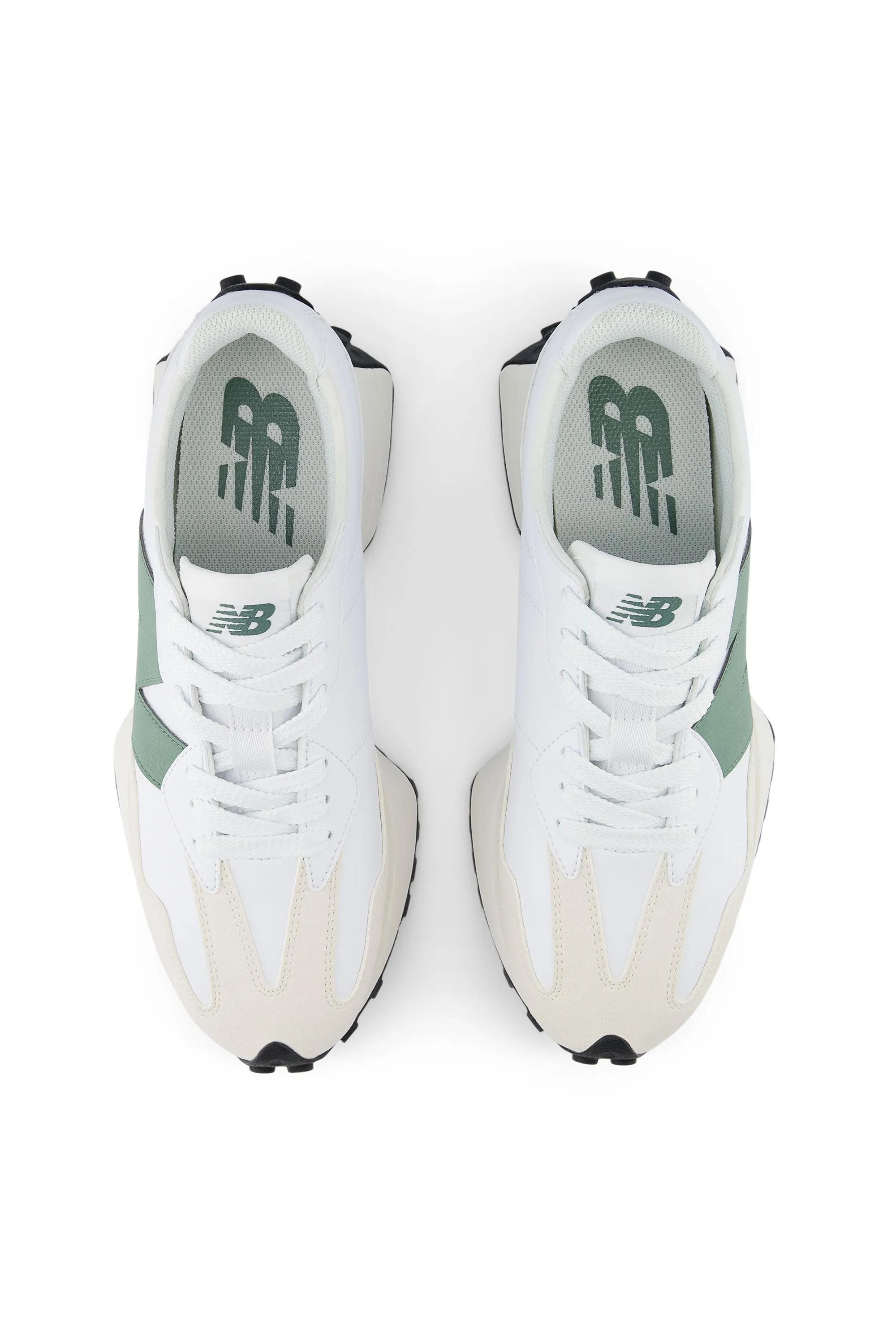New Balance 327 Trainer White/Dark Juniper