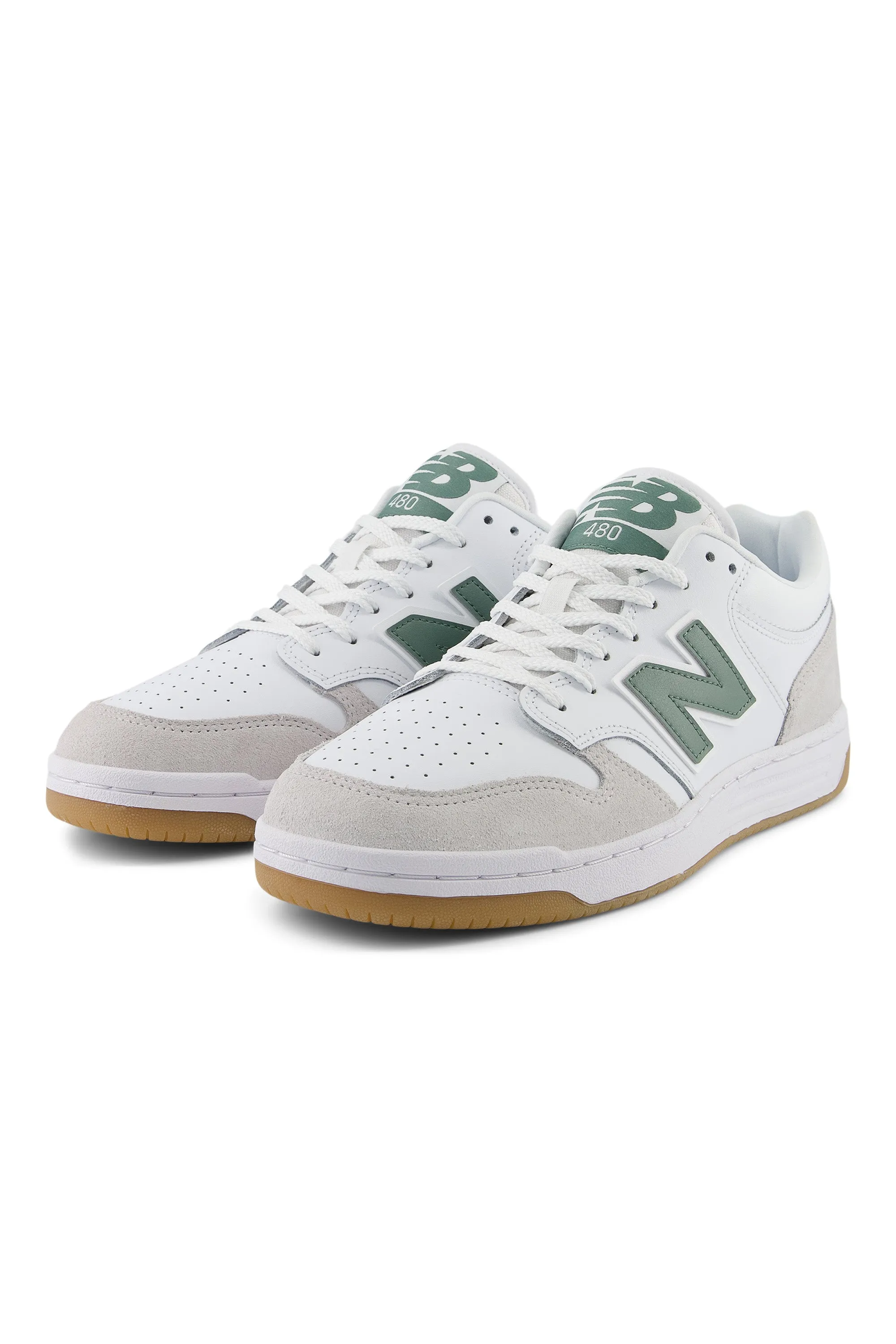 New Balance 480 Trainers White with Grey Matter
