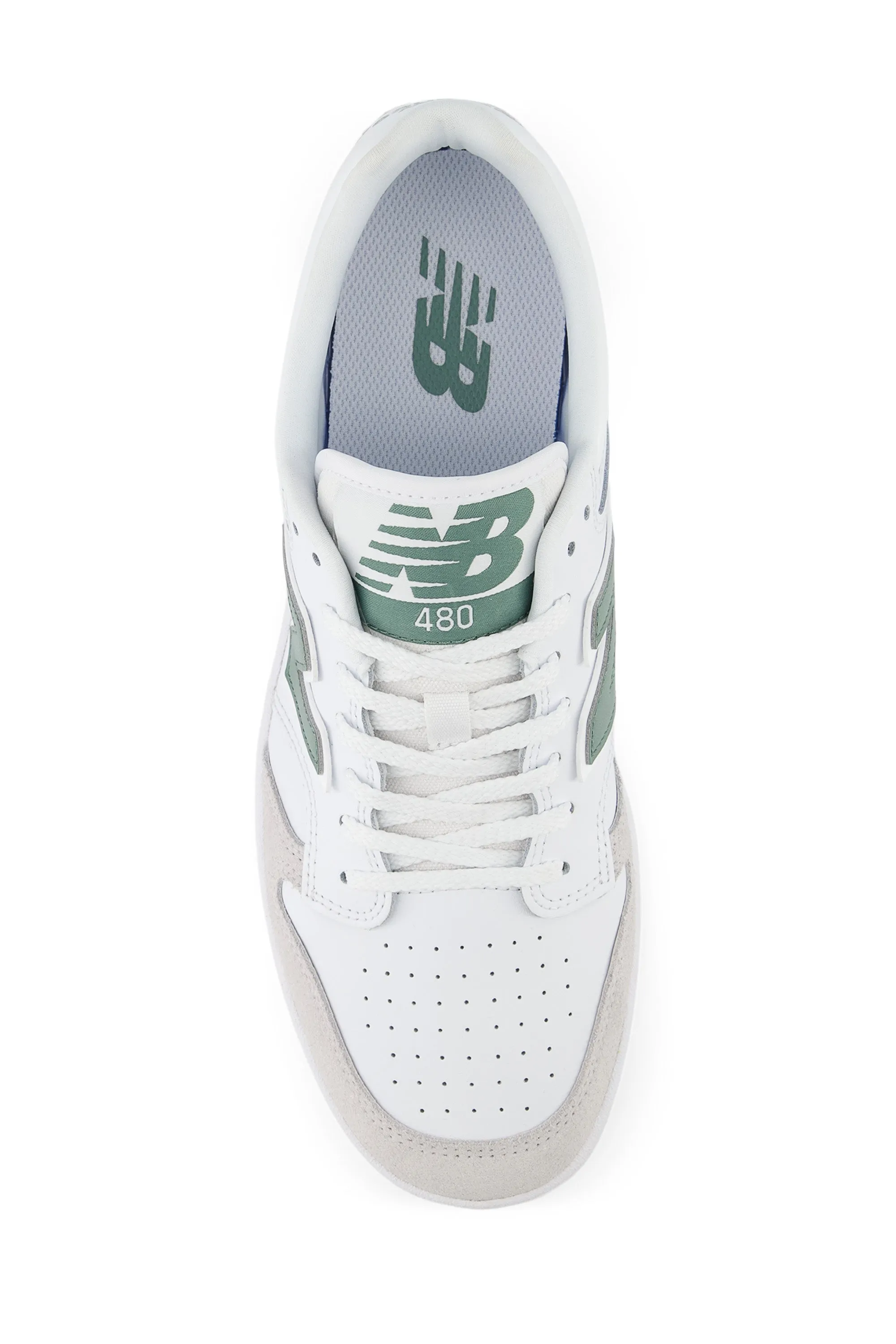 New Balance 480 Trainers White with Grey Matter