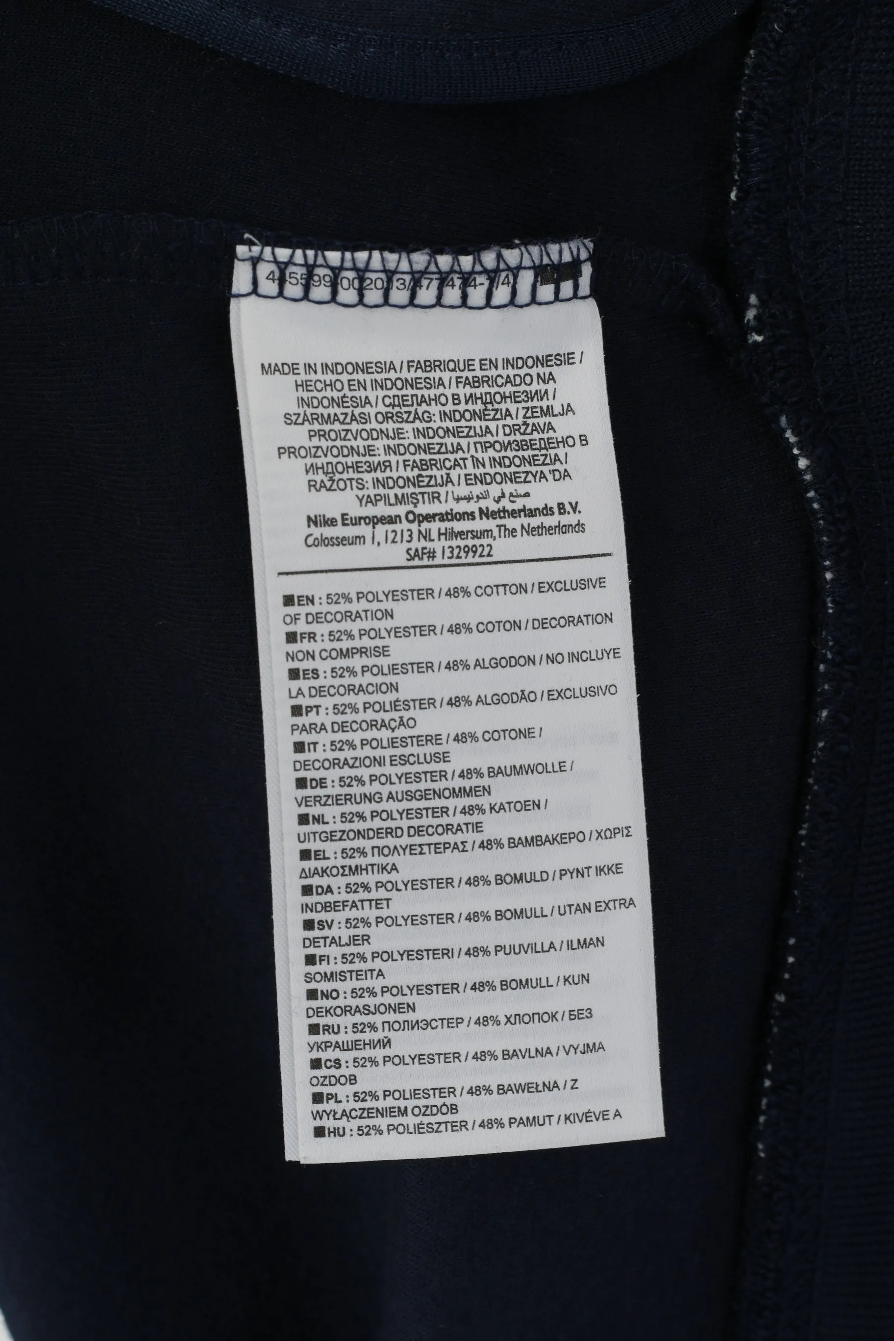 Nike Men XL Sweatshirt Navy Cotton MFK Molde Football Sport Full Zipp Track Top