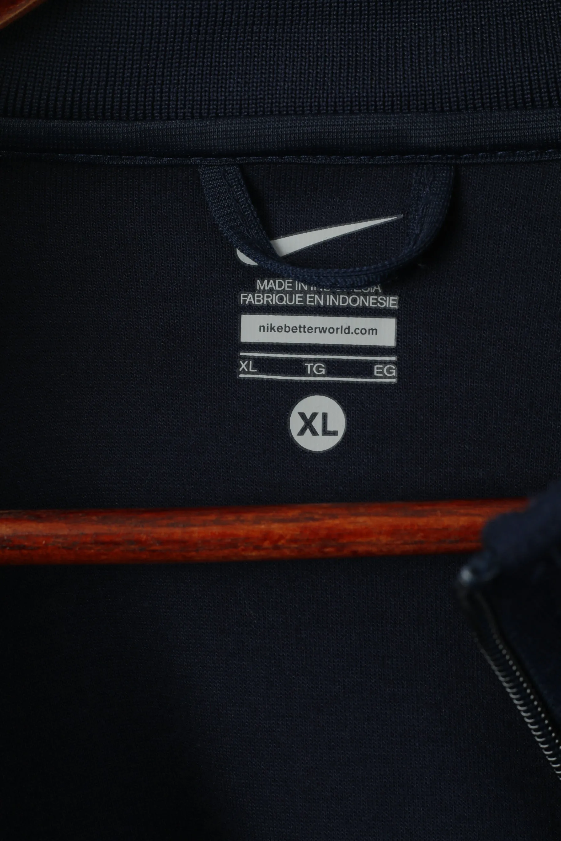 Nike Men XL Sweatshirt Navy Cotton MFK Molde Football Sport Full Zipp Track Top