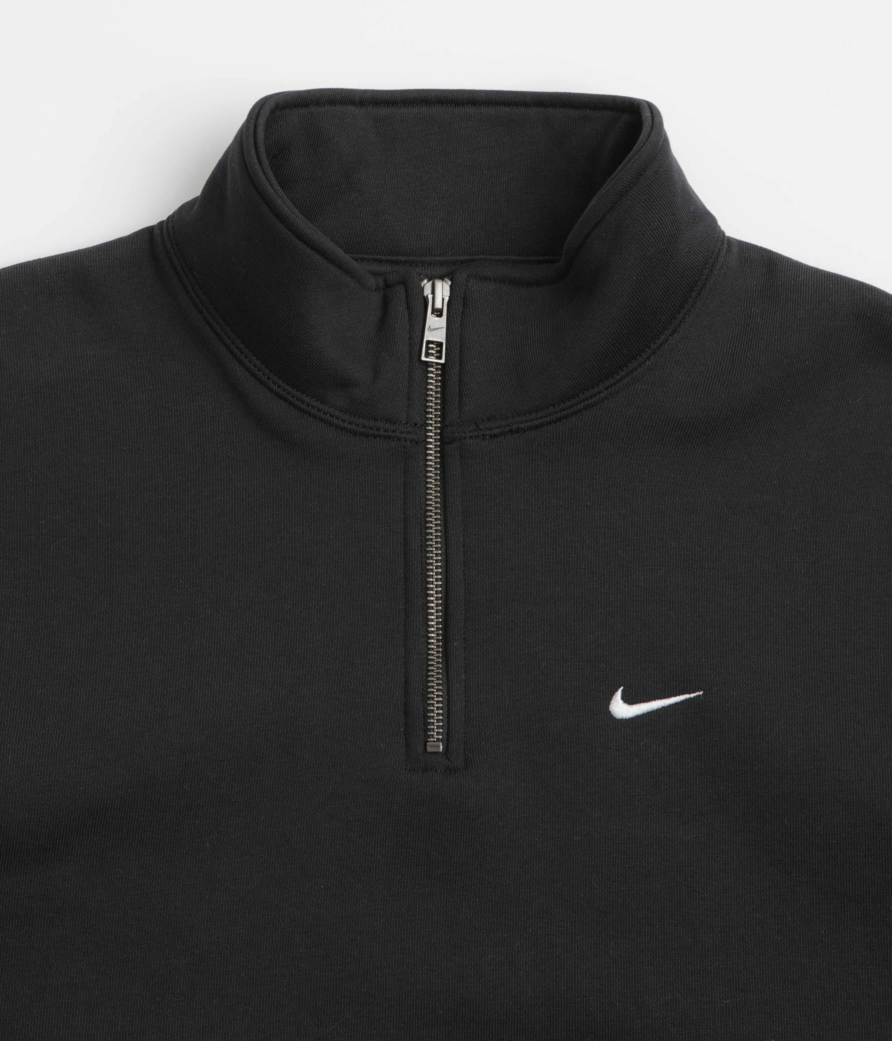 Nike Solo Swoosh 1/4 Zip Sweatshirt - Black / White