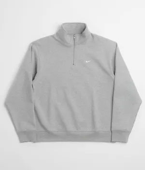 Nike Solo Swoosh 1/4 Zip Sweatshirt - Dark Grey Heather / White