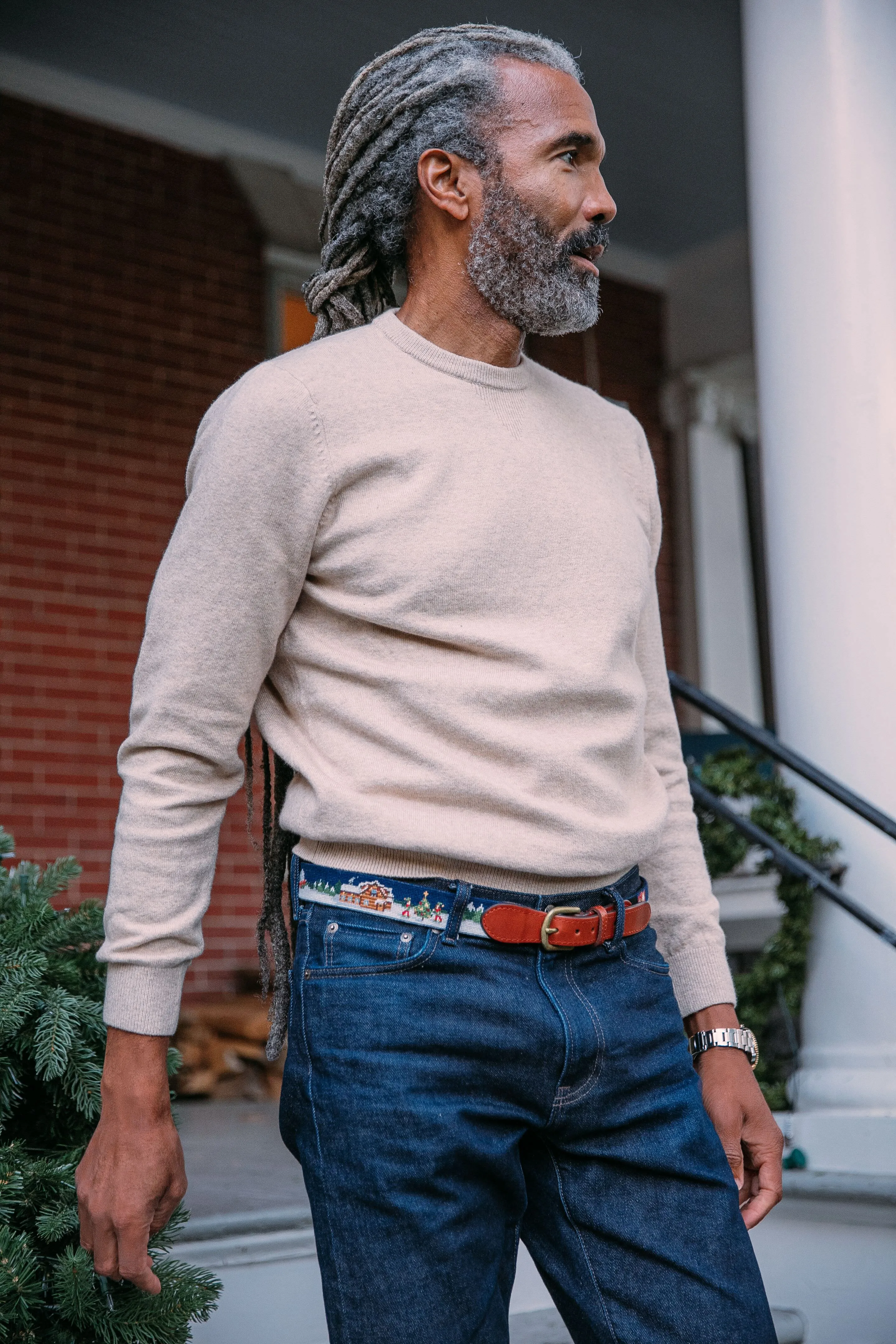 North Pole Needlepoint Belt