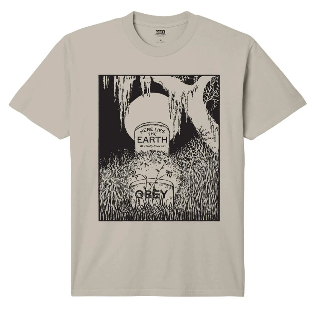 Obey Here Lies The Earth Pigment T-Shirt Pigment Silver Grey