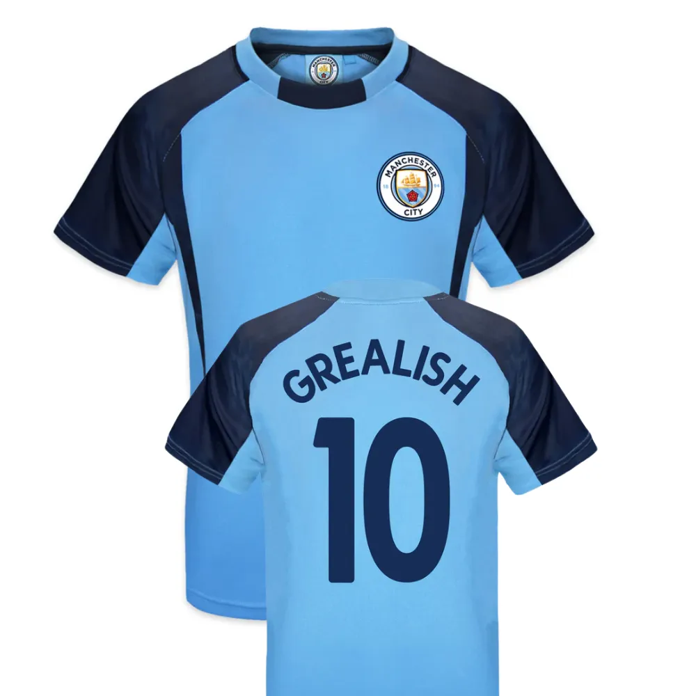 Official Manchester City Junior Training Top- Grealish 10