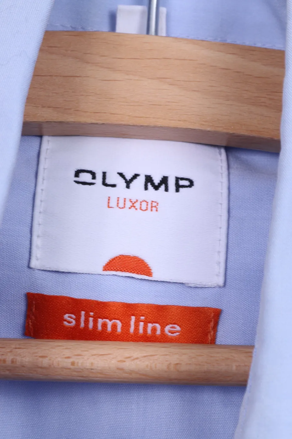 Olymp Luxor Mens 15.5'' 39 L Casual Shirt Slim Line Blue Long Sleeve Cotton
