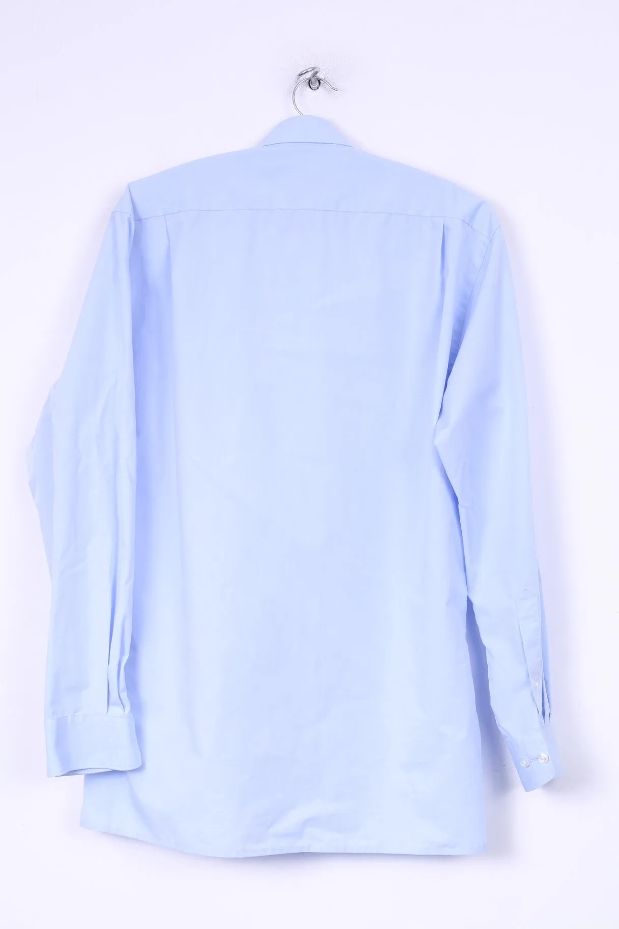 Olymp Luxor Mens 15.5'' 39 L Casual Shirt Slim Line Blue Long Sleeve Cotton