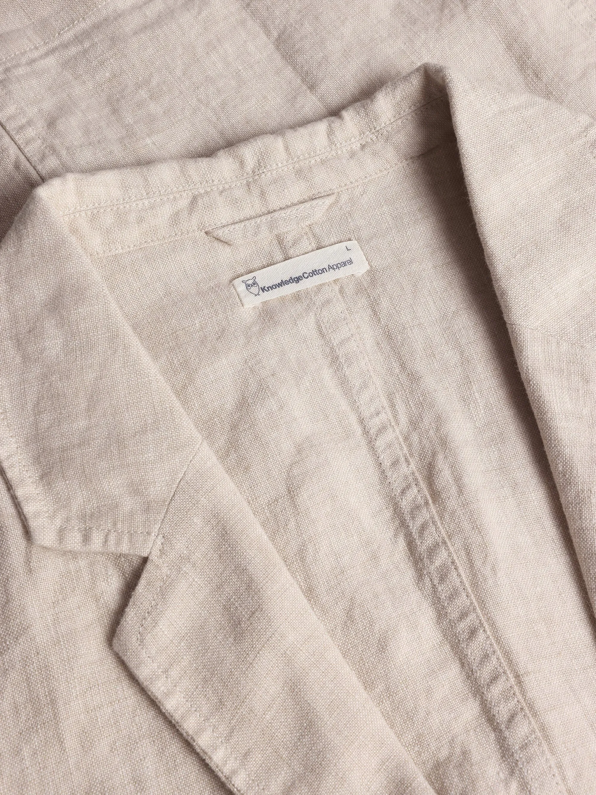 Organic Linen Blazer GOTS/Vegan - Yarndyed - Light feather gray Knowledge Cotton