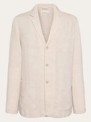Organic Linen Blazer GOTS/Vegan - Yarndyed - Light feather gray Knowledge Cotton