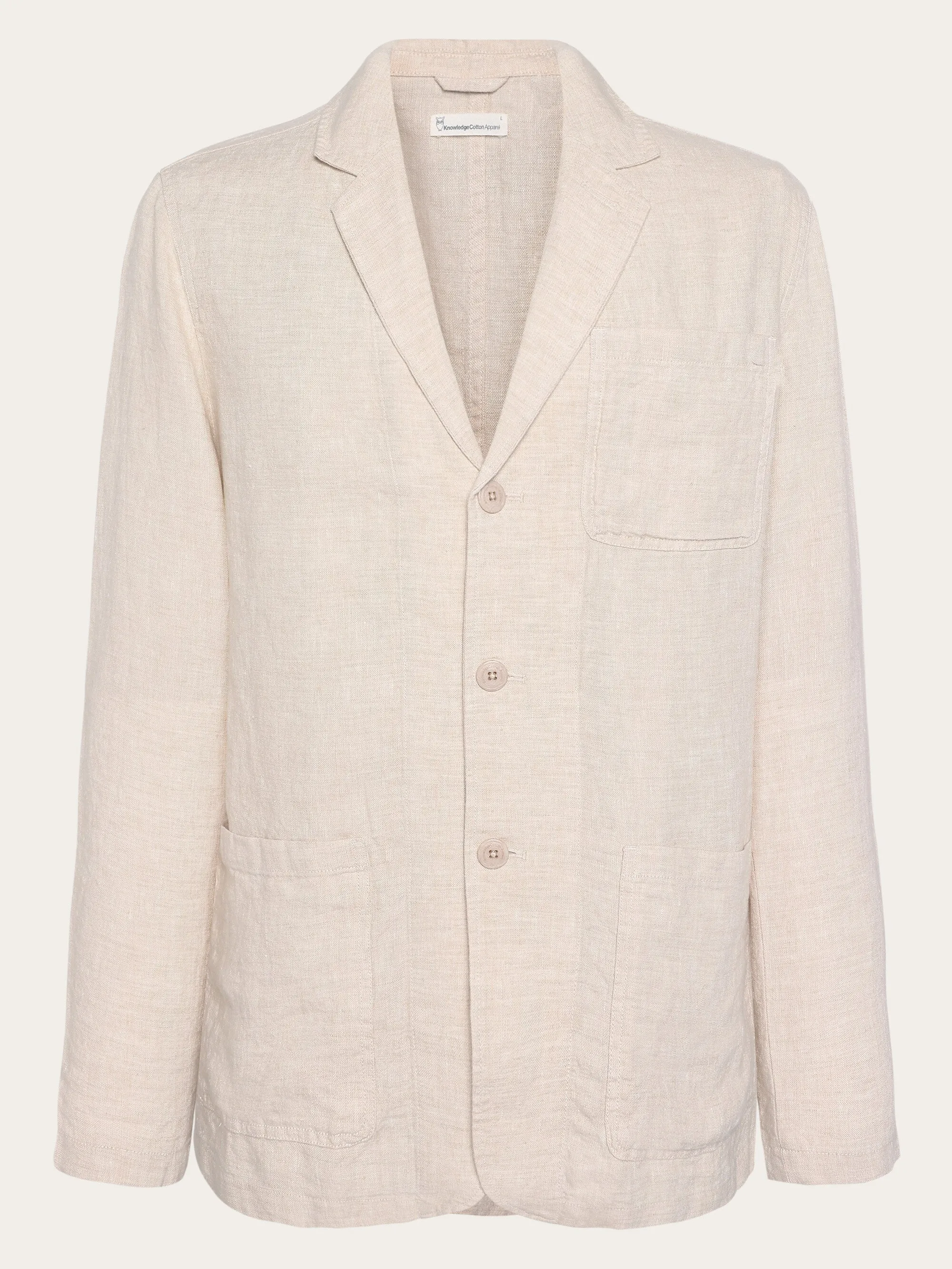 Organic Linen Blazer GOTS/Vegan - Yarndyed - Light feather gray Knowledge Cotton