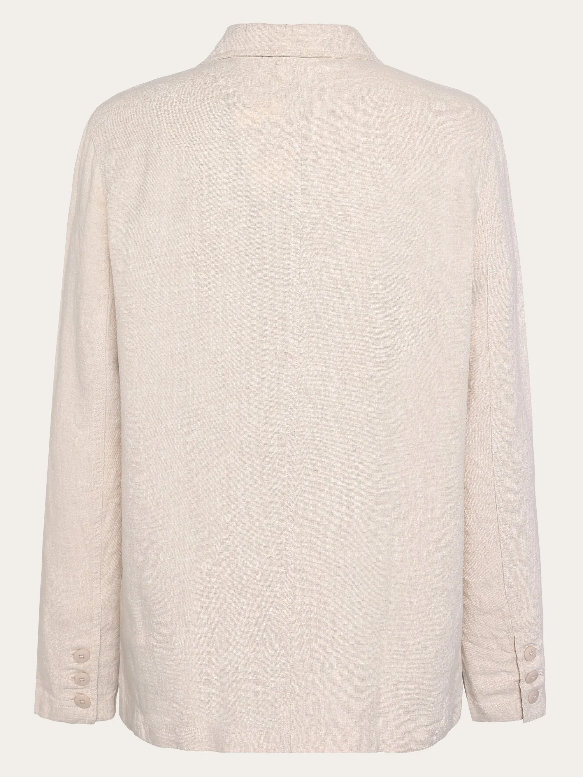 Organic Linen Blazer GOTS/Vegan - Yarndyed - Light feather gray Knowledge Cotton