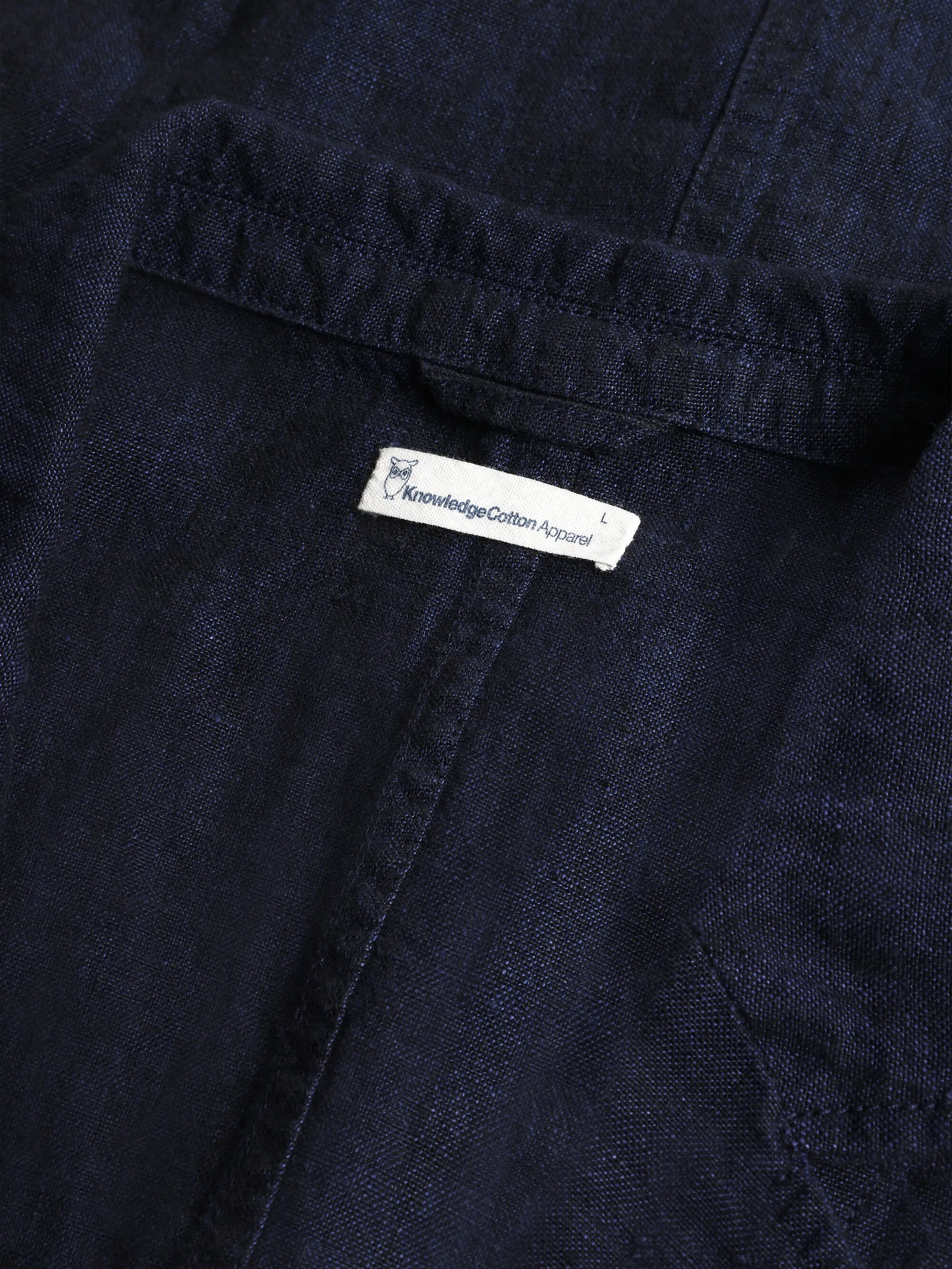 Organic Linen Blazer GOTS/Vegan - Yarndyed - Total Eclipse Knowledge Cotton