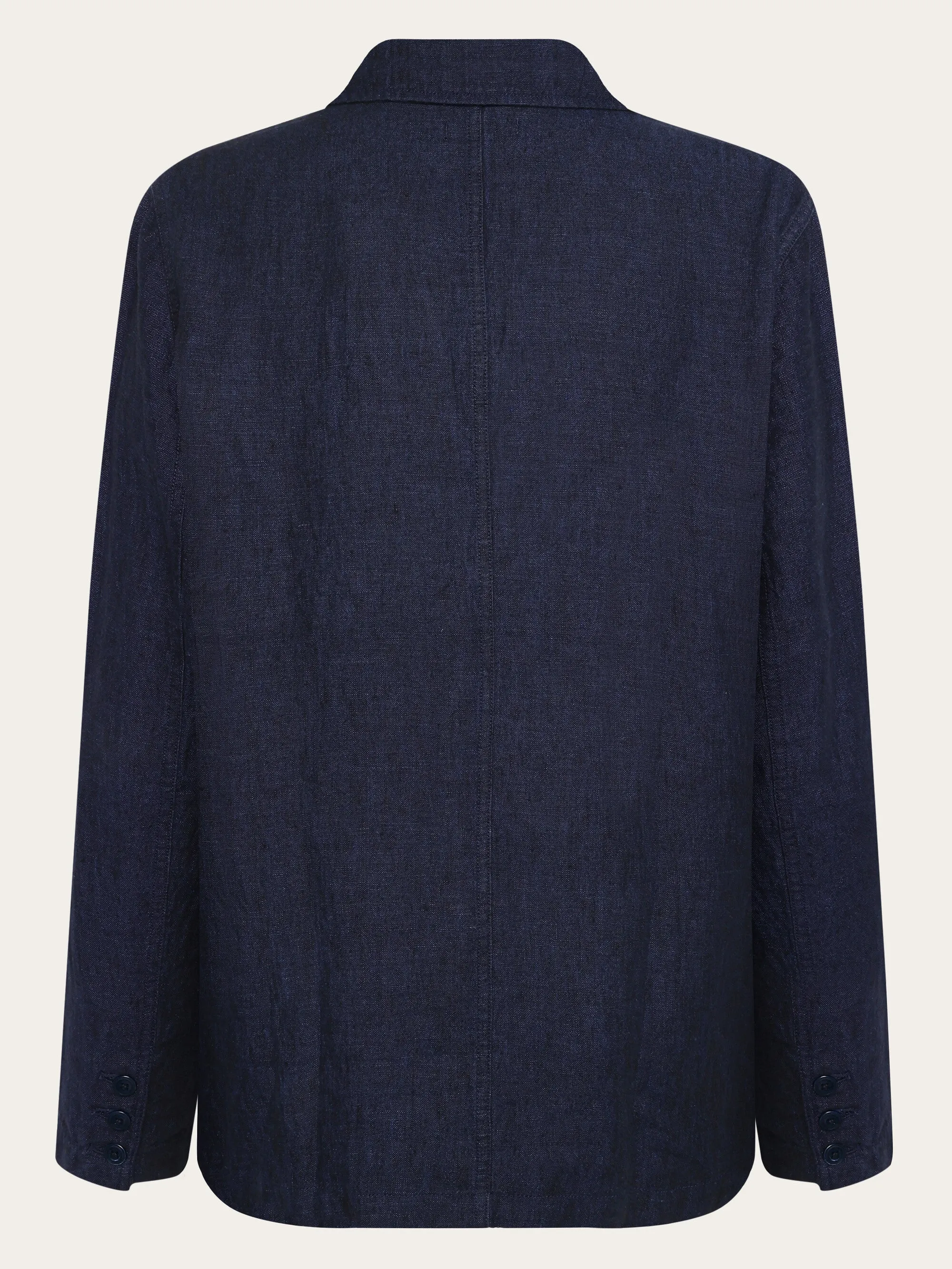 Organic Linen Blazer GOTS/Vegan - Yarndyed - Total Eclipse Knowledge Cotton