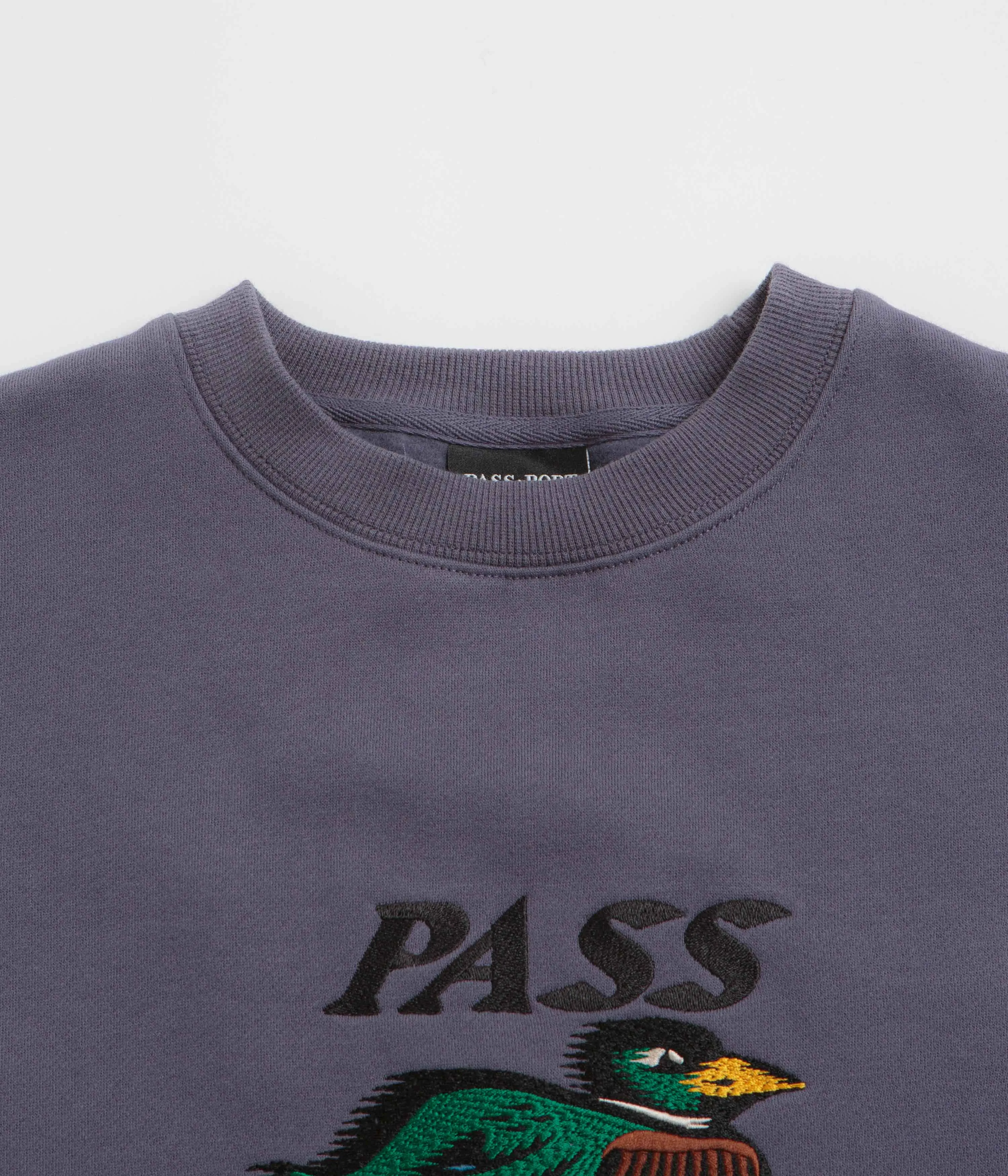 Pass Port Fast Duck Crewneck Sweatshirt - Dusty Blue