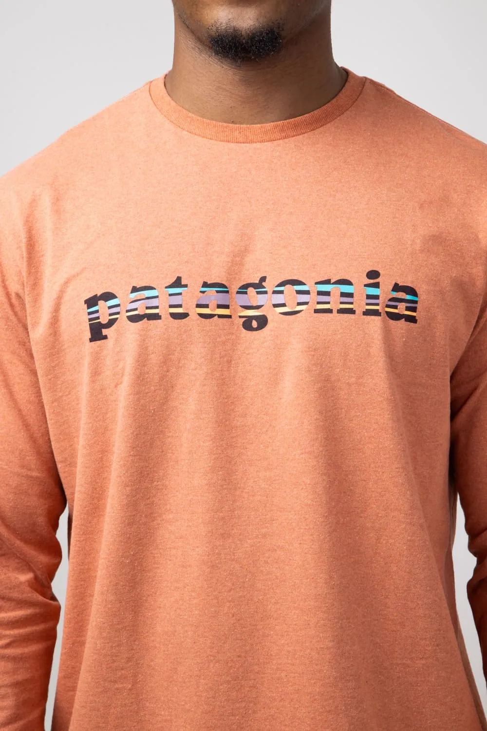 Patagonia Men’s Long Sleeve ’73 Logo Responsibili-Tee T-Shirt in Redtail Rust | 37780-RTLR