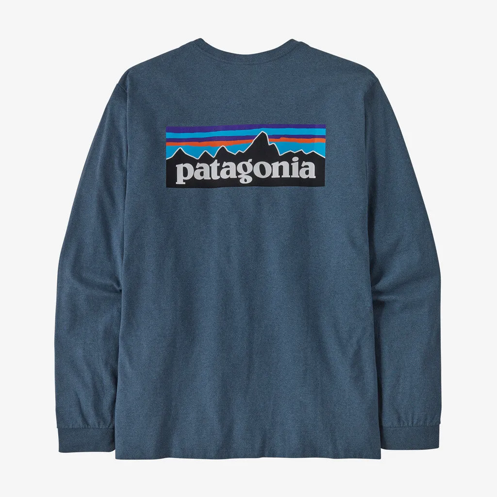 Patagonia Men's Long-Sleeved P-6 Logo Responsibili-Tee - Utility Blue