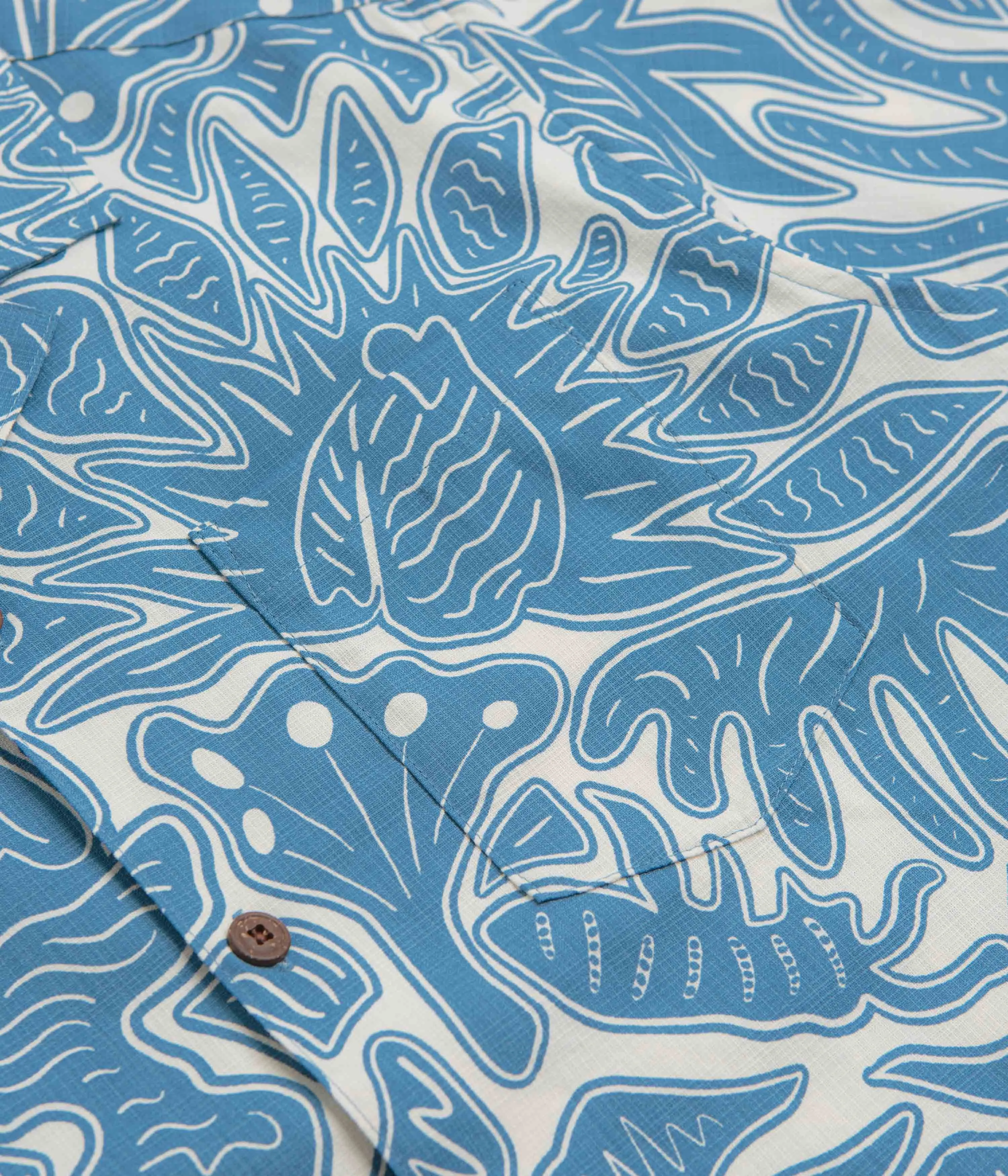Patagonia Tidal Threads Camp Shirt - Bees and Flowers: Still Blue
