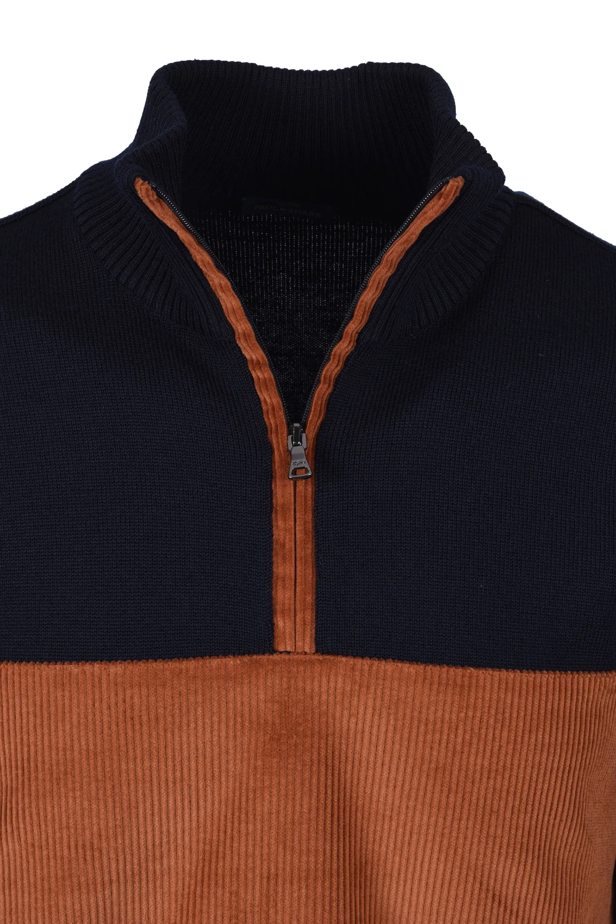 Paul And Shark Half Zip Knitwear Navy/Rust