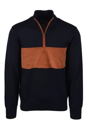 Paul And Shark Half Zip Knitwear Navy/Rust