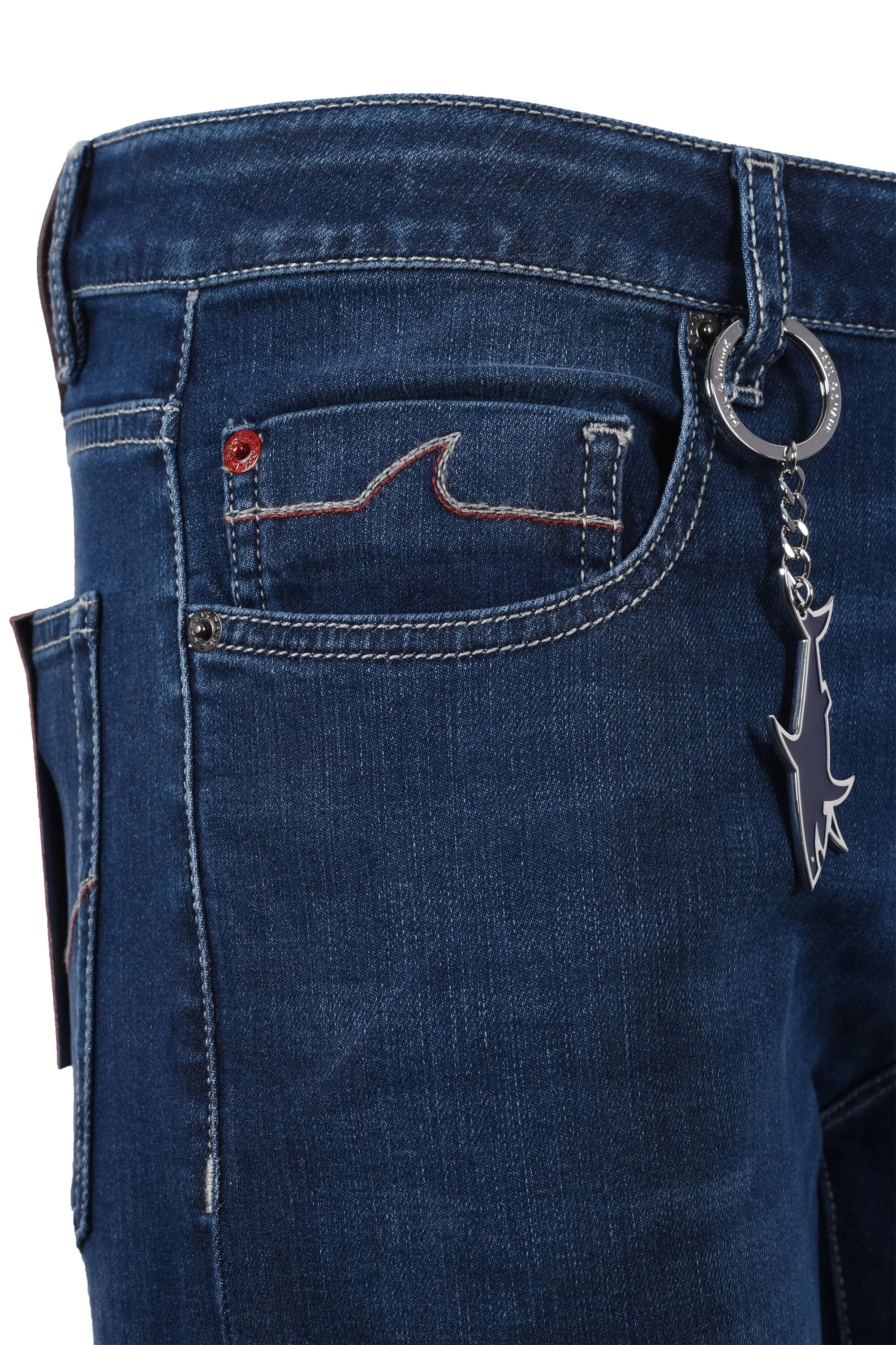 Paul And Shark Red Rivet Jeans Light Denim