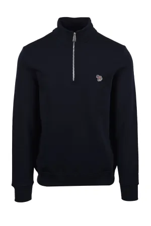 Paul Smith Reg Fit Half Zip Sweat Zebra Dark Navy