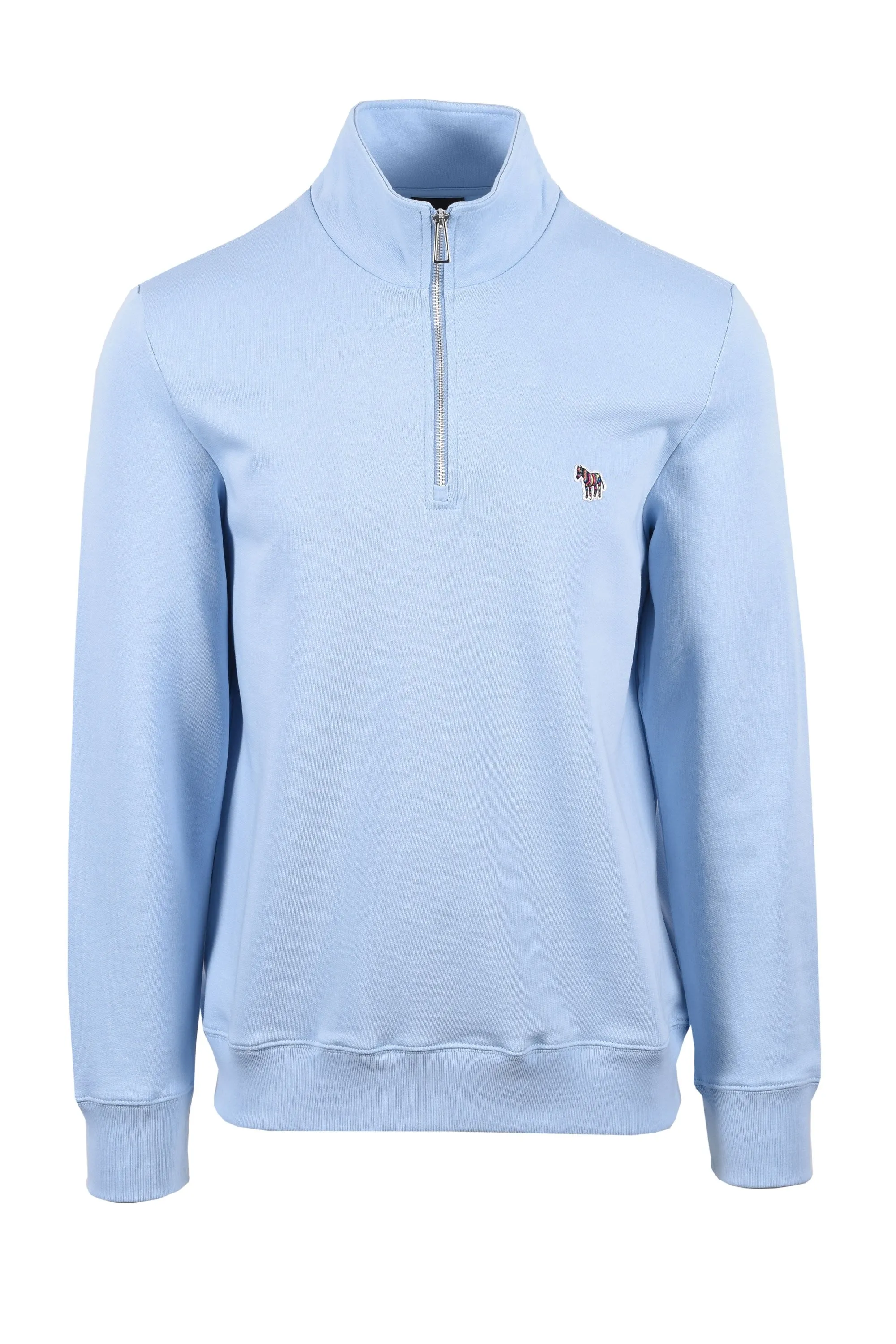 Paul Smith Reg Fit Half Zip Sweat Zebra Light Blue