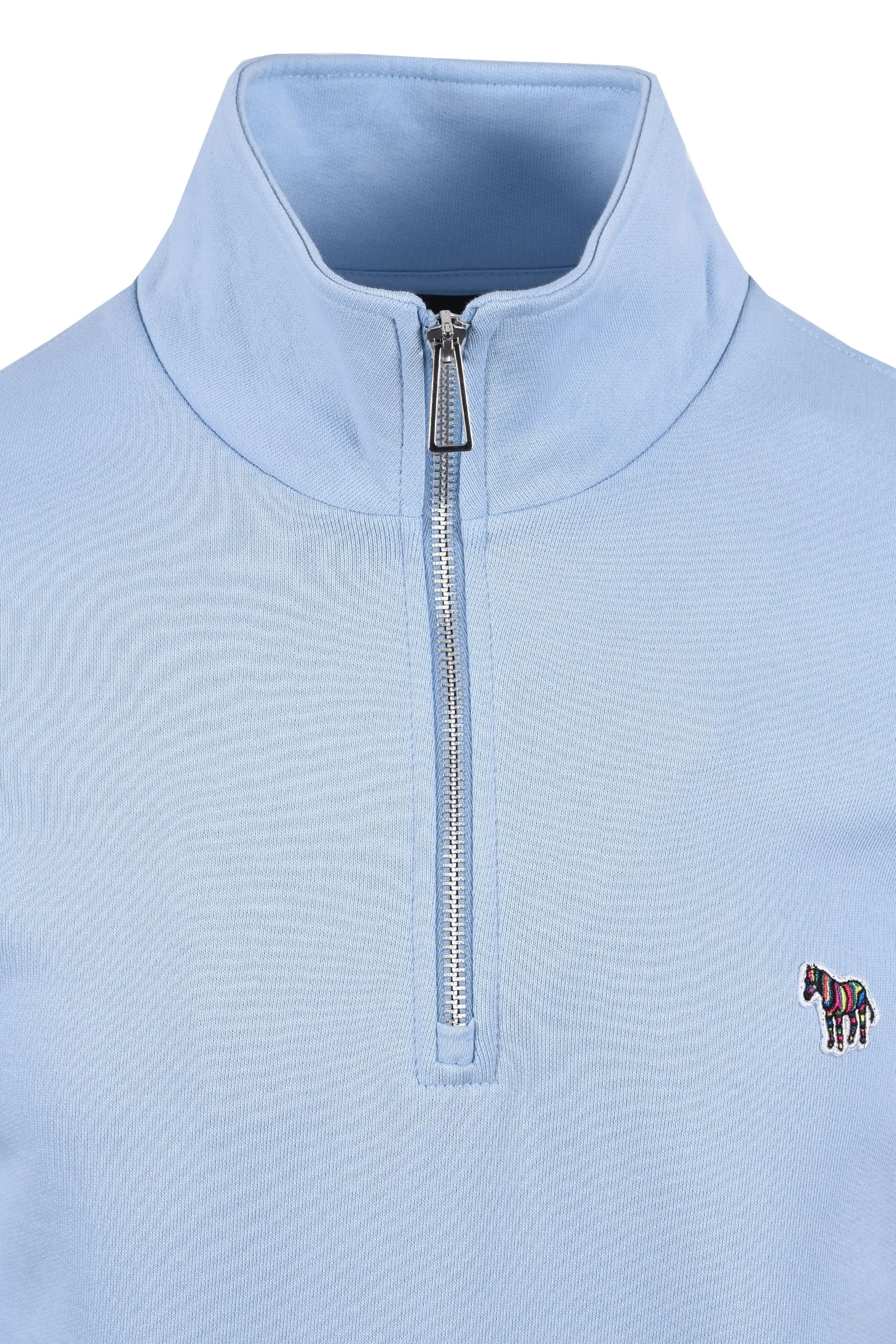 Paul Smith Reg Fit Half Zip Sweat Zebra Light Blue
