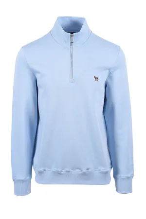 Paul Smith Reg Fit Half Zip Sweat Zebra Light Blue