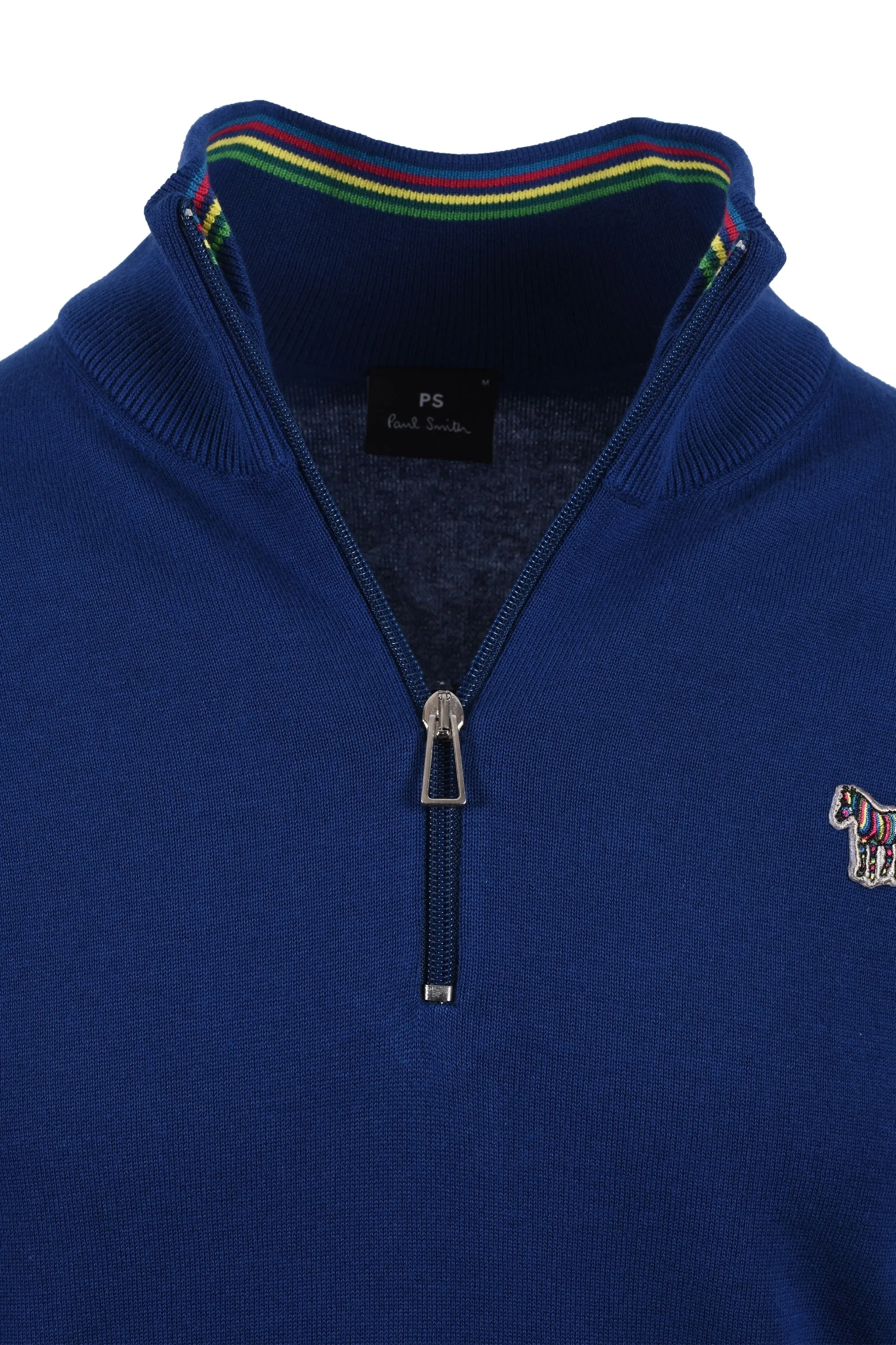 Paul Smith Zebra Logo Zip Neck Sweat Blue