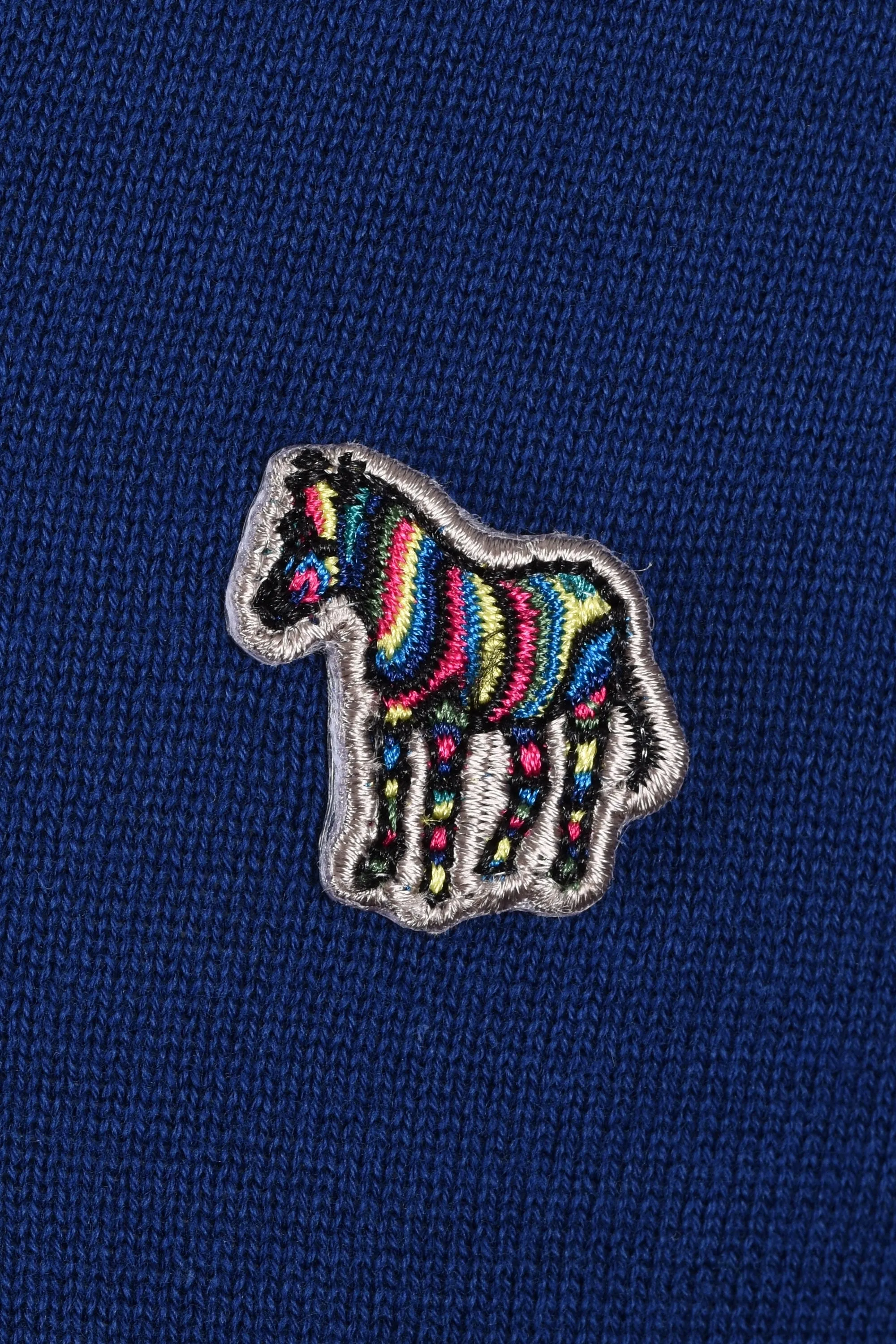 Paul Smith Zebra Logo Zip Neck Sweat Blue