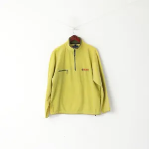 Peak Performance Men M Fleece Top Lime Pullover Zip Neck Pocket Outdoor Top
