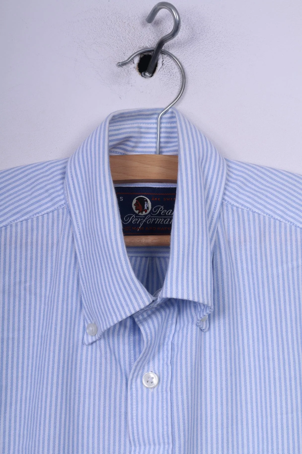 Peak Performance Mens S Casual Shirt Button Down Collar Striped Long Sleeve