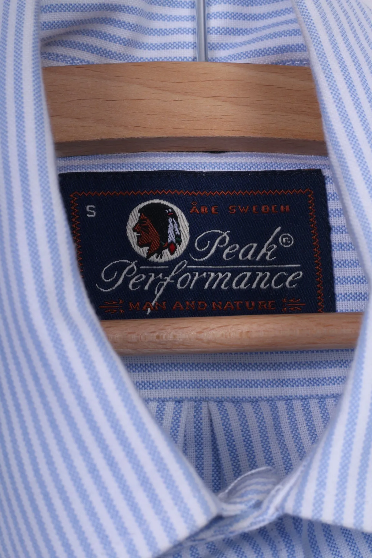 Peak Performance Mens S Casual Shirt Button Down Collar Striped Long Sleeve