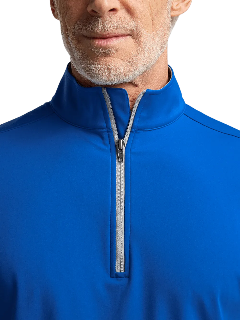 Performance Blend Quarter Zip Mock Neck - Cobalt