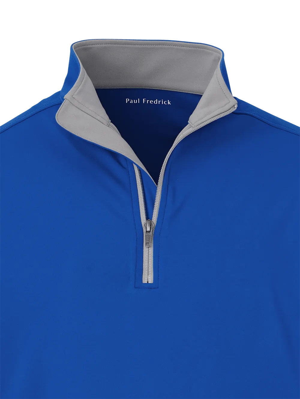 Performance Blend Quarter Zip Mock Neck - Cobalt