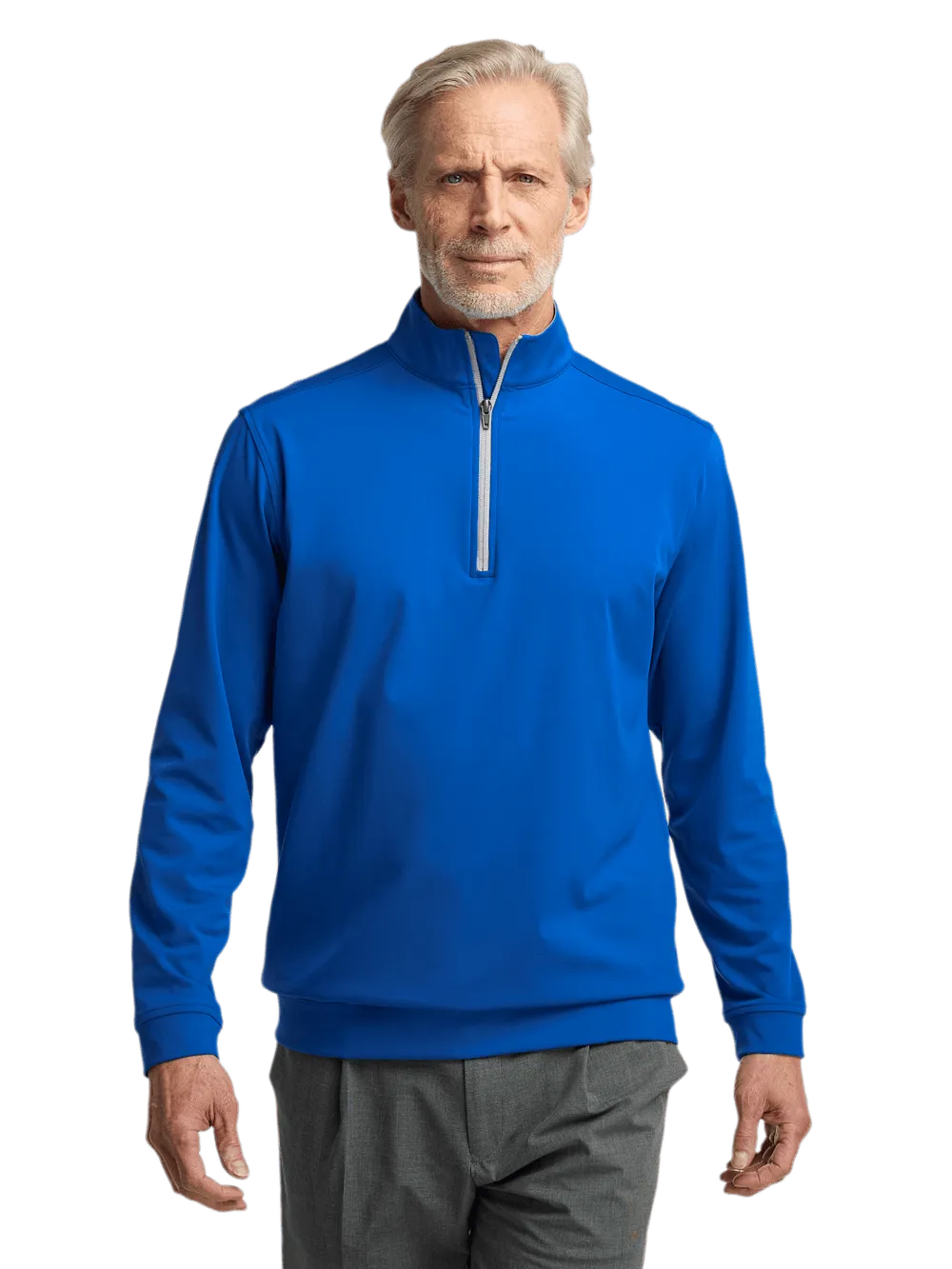 Performance Blend Quarter Zip Mock Neck - Cobalt
