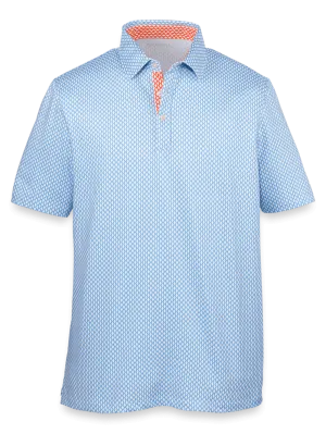 Performance Blend Three Button Polo - Blue