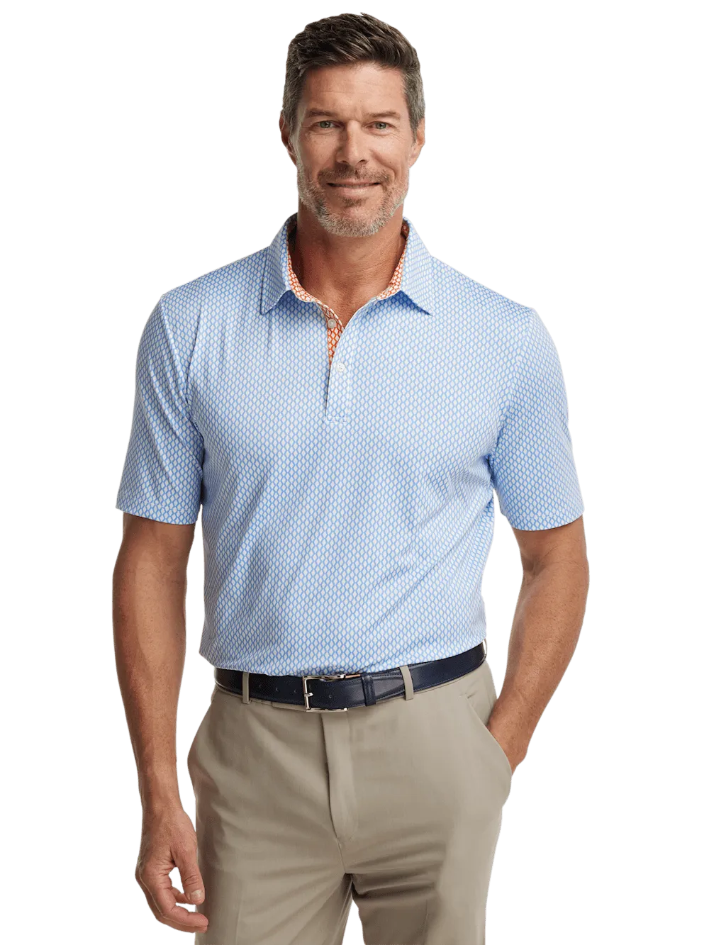 Performance Blend Three Button Polo - Blue