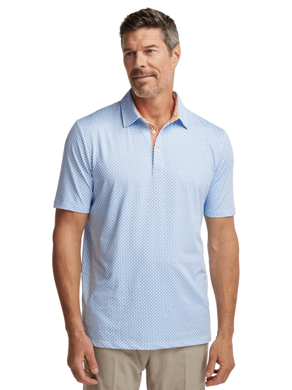 Performance Blend Three Button Polo - Blue