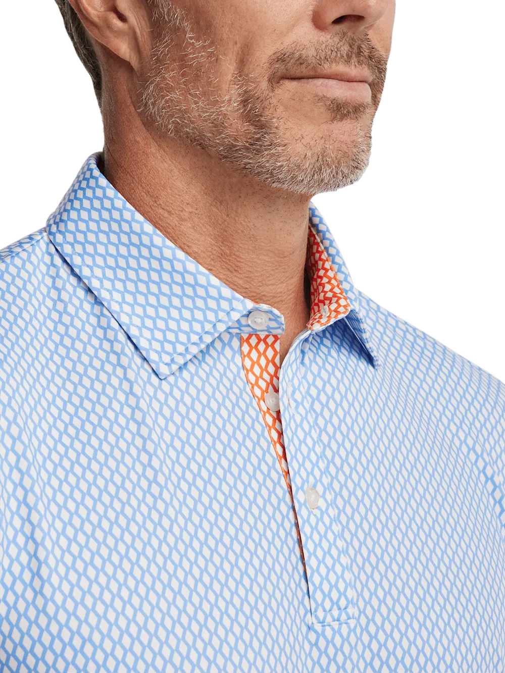 Performance Blend Three Button Polo - Blue