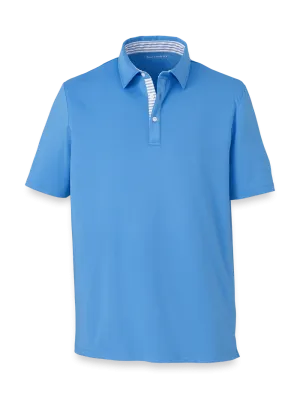 Performance Blend Three Button Polo - Blue
