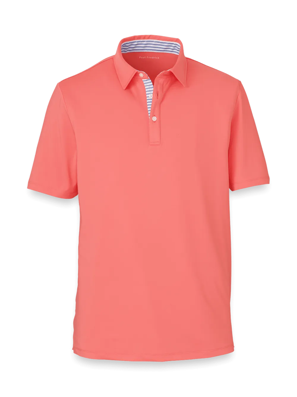 Performance Blend Three Button Polo - Bright Coral