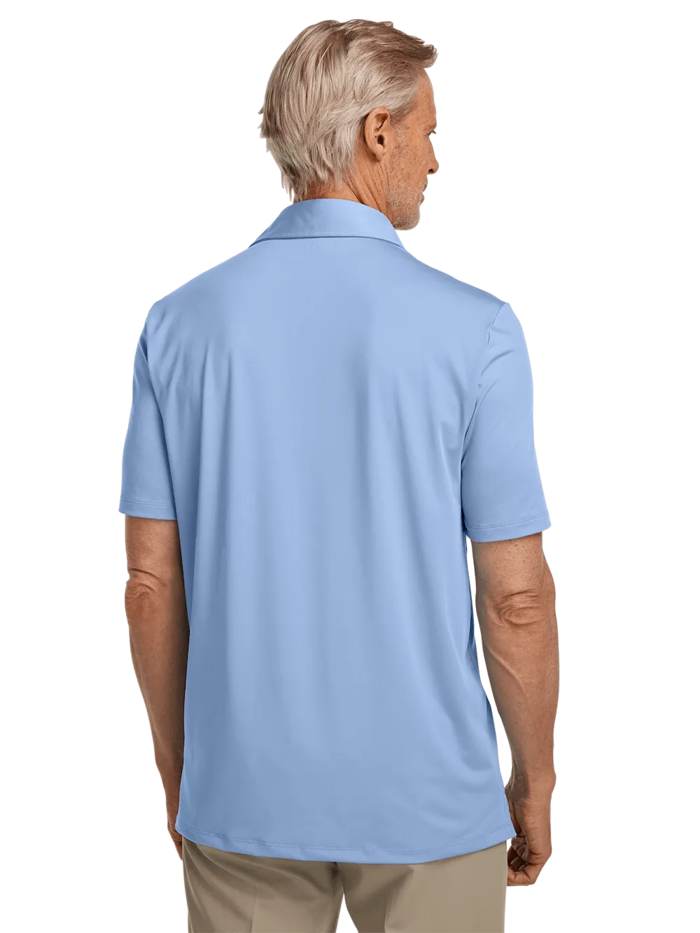 Performance Blend Three Button Polo - Light Blue
