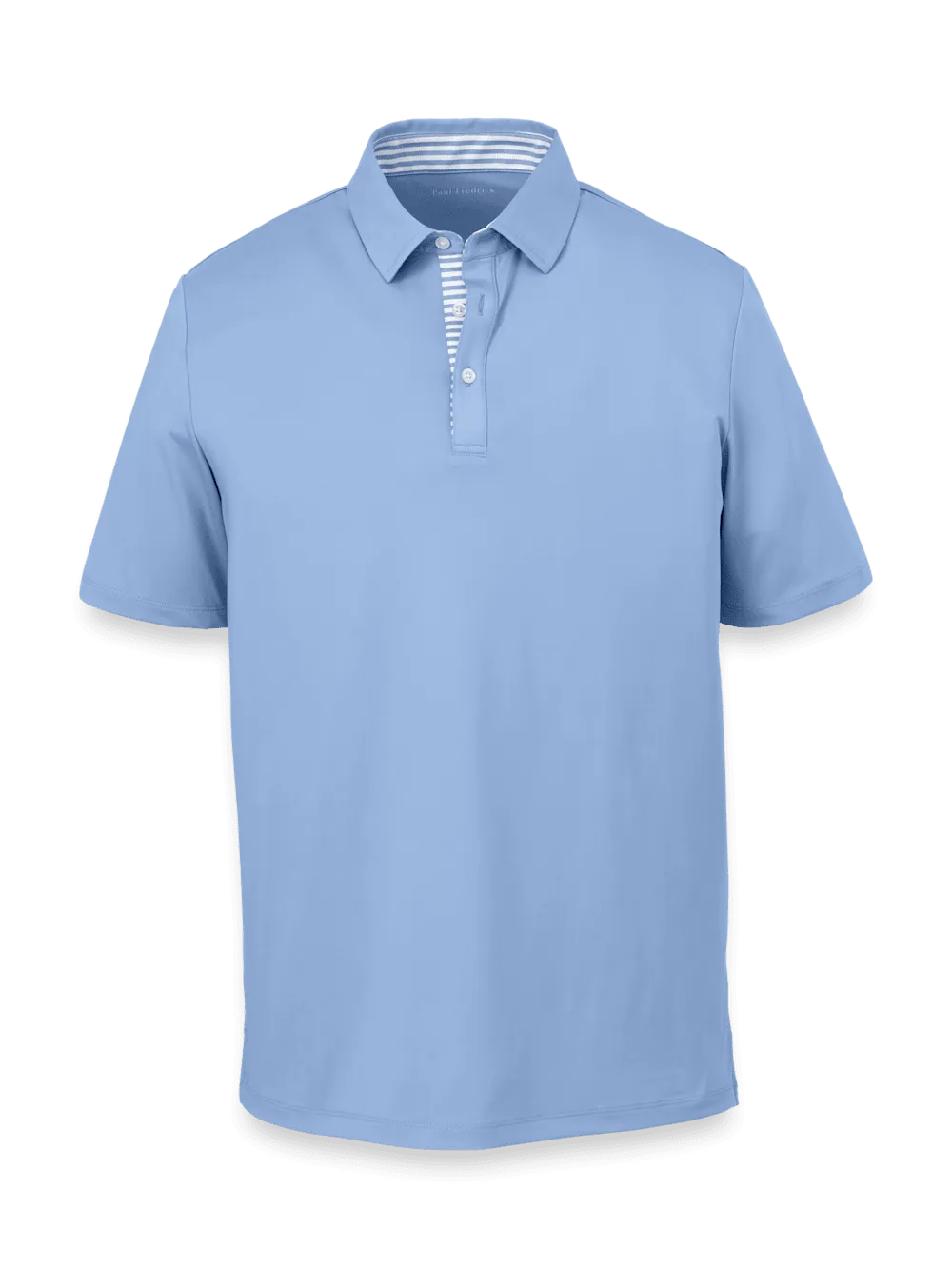 Performance Blend Three Button Polo - Light Blue