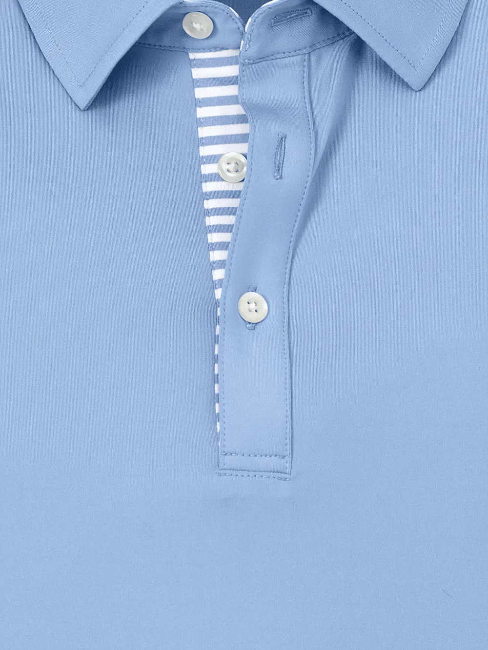 Performance Blend Three Button Polo - Light Blue