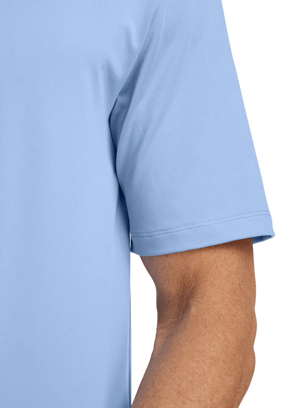 Performance Blend Three Button Polo - Light Blue