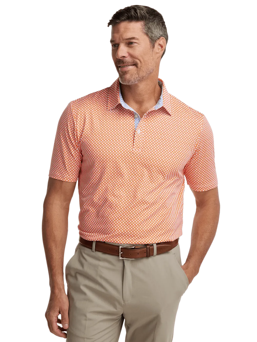 Performance Blend Three Button Polo - Orange